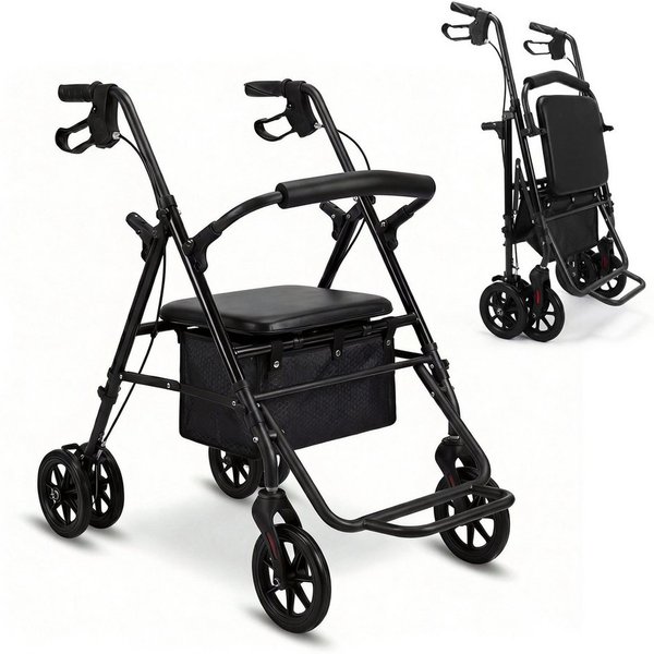 SEHAUSEU Rollator leicht und faltbar Gehhilfe höhenverstellbar Outdoor belastbar 100 kg