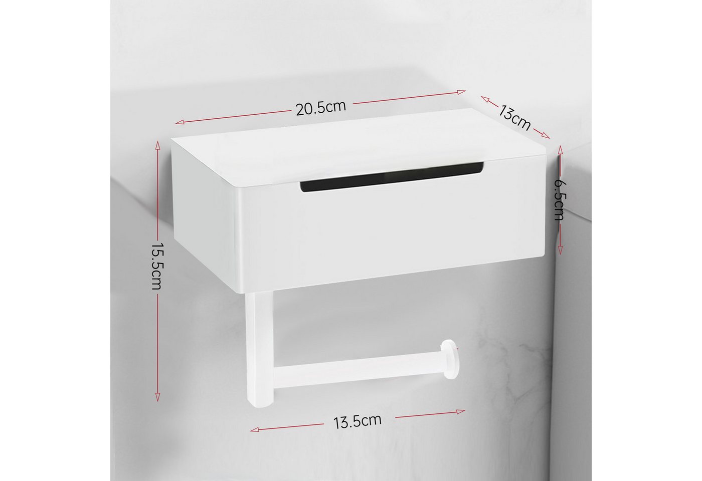 SEHAUSEU Toilettenpapierhalter edelstahl mit Feuchttücherbox, selbstklebend oder Bohren, weiß,schwarz – Bild 2 von 5