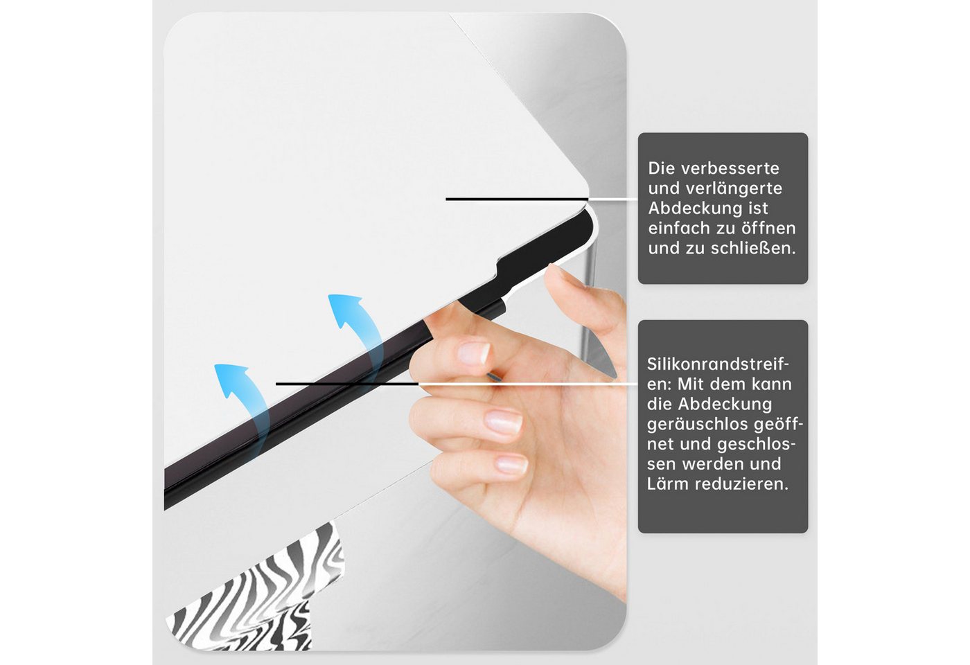 SEHAUSEU Toilettenpapierhalter edelstahl mit Feuchttücherbox, selbstklebend oder Bohren, weiß,schwarz – Bild 3 von 5
