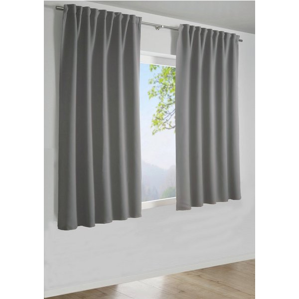 Sehlbach Gardine Schal Dimout Uni (1 St), Schlaufen, abdunkelnd, mit Gardinenband und verdeckten Schlaufen