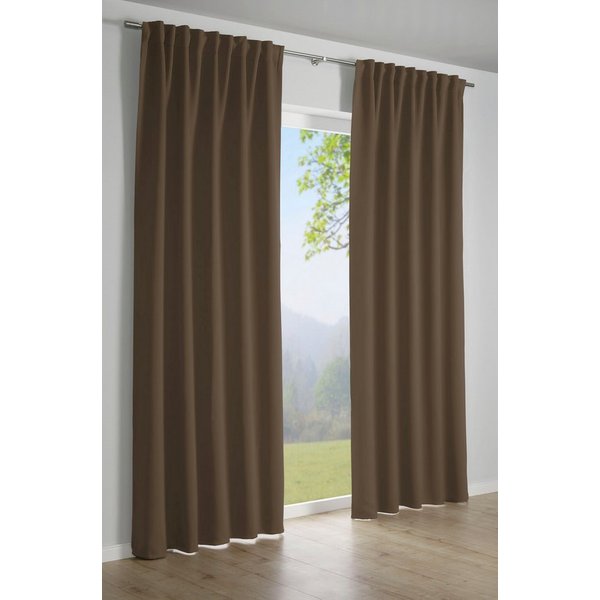 Sehlbach Gardine Schal Dimout Uni (1 St), Schlaufen, abdunkelnd, mit Gardinenband und verdeckten Schlaufen