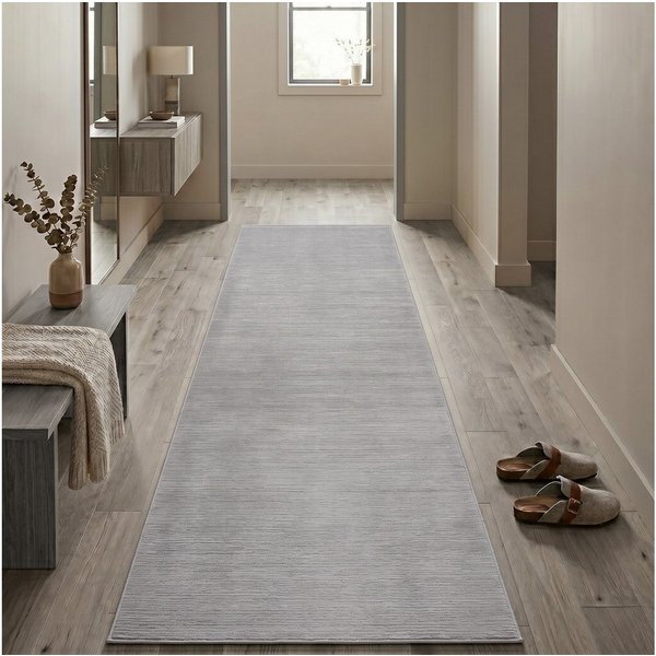 Sehrazat Teppich LIMA, auch als Läufer und in RUnd, rechteckig, Höhe: 10 mm, Kurzflor, Linienstruktur, leichter Glanz, Wohnzimmer