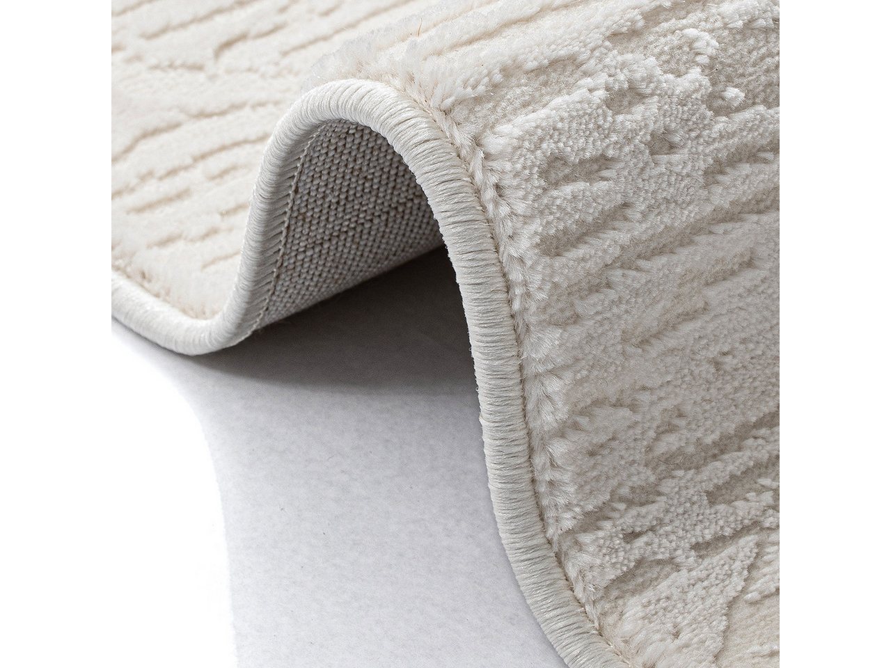 Sehrazat Teppich Moda 1200, auch als Läufer, rechteckig, Höhe: 11 mm, Kurzflor, grafisches Hoch Tief Muster, Wohnzimmer – Bild 4 von 5