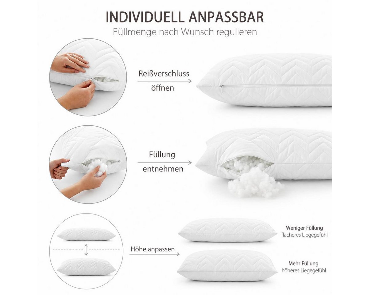 SEI Design Microfaserbettdecke Bett-SET Bettdecke Steppdecke Winter 135x200 + Kopfkissen 80x80 Classi, Füllung: Polyester, kochfest – Bild 4 von 5