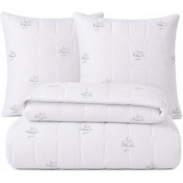 SEI Design Microfaserbettdecke Bettset SWAN 4-tlg Sommer 2x Bettdecken 135x200 + 2x Kissen 80x80, Füllung: daunenähnliches Gefühl, Bett-Set 4-Tlg.: 2x Bettdecke