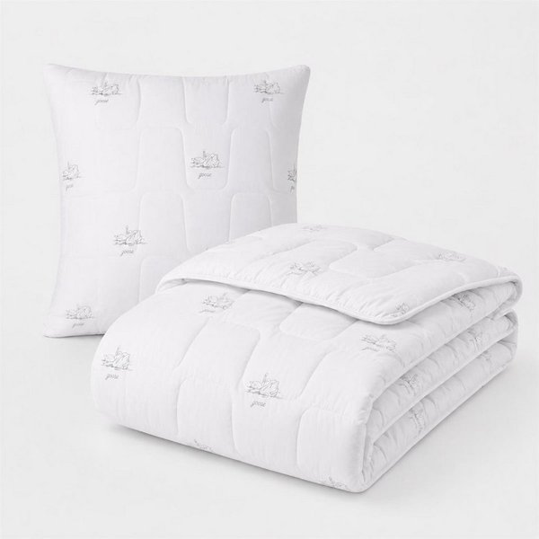 SEI Design Microfaserbettdecke Bettset SWAN winter Mikrofaser vegan 135x200 + Kissen 80x80, Füllung: Mikrofaser daunenähnliches Gefühl, Bett-Set 2-Tlg.: Bettdec