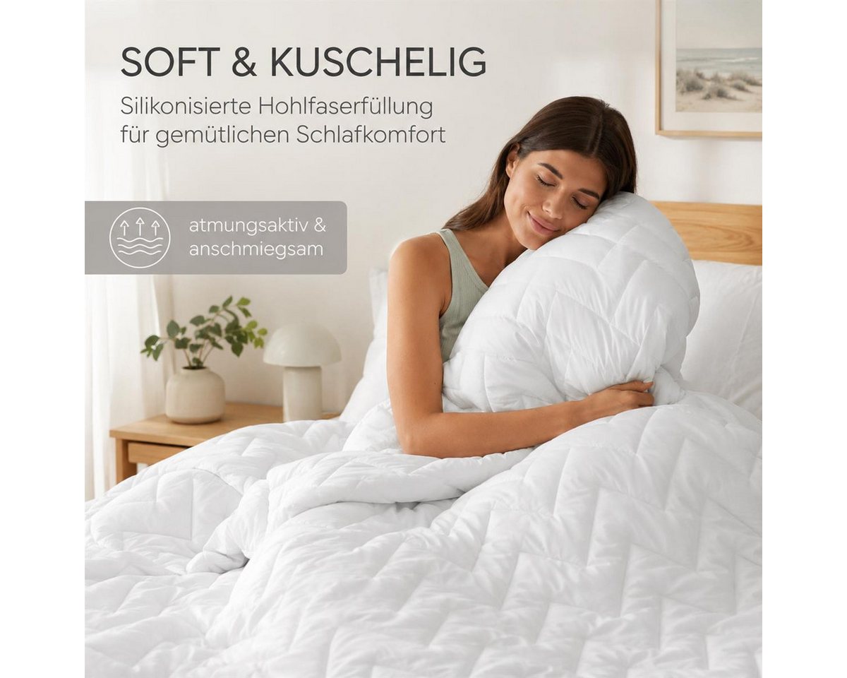 SEI Design Microfaserbettdecke Mikrofaser Bettdecke Steppdecke Sommer, Füllung: Polyester, Bezug: 100% Mikrofaser, kochfest – Bild 2 von 5