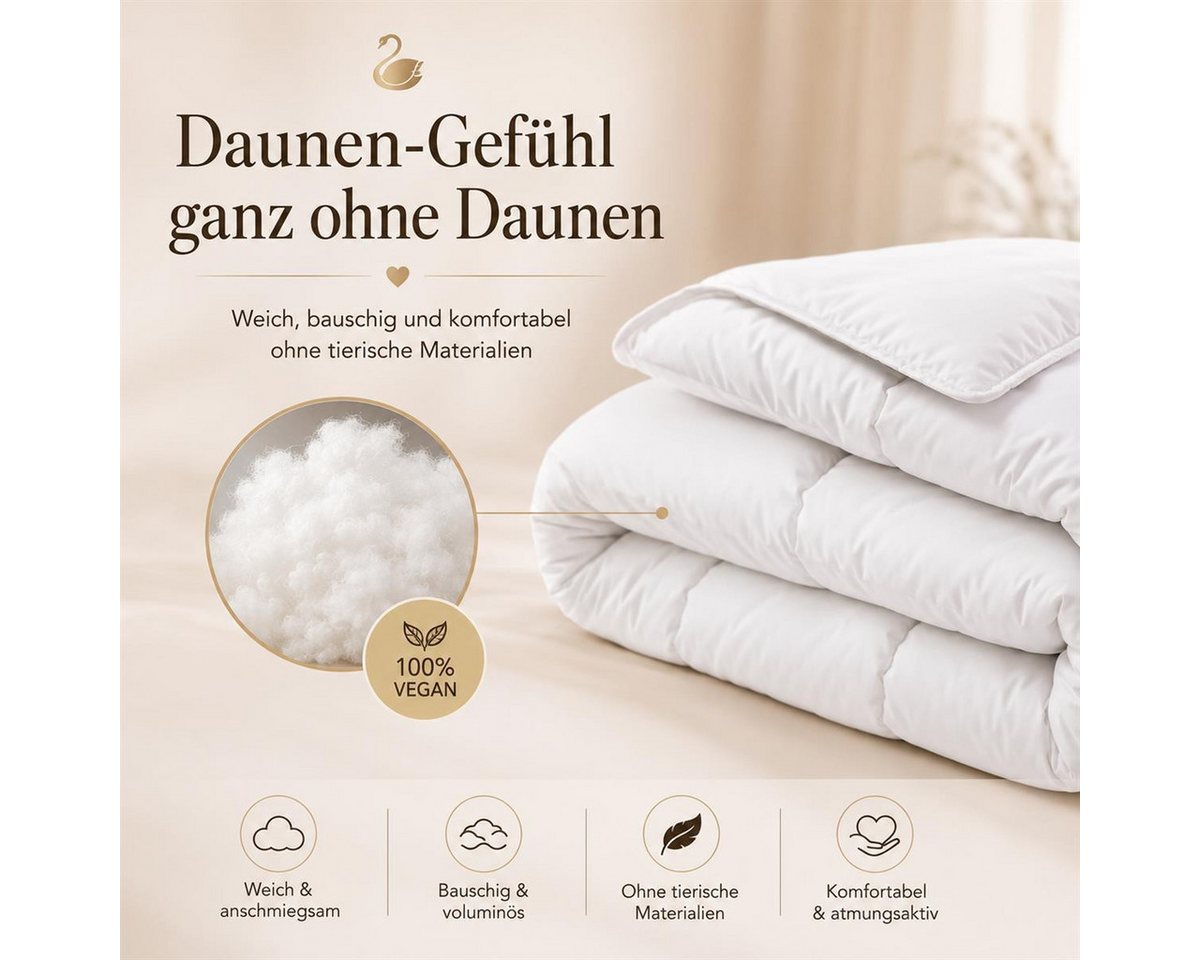 SEI Design Microfaserbettdecke SWAN de Luxe Winterbettdecke Bettdecke Decke Baumwolldecke vegan, Füllung: 100% Polyester, Bezug: 100% Baumwolle, Vegane Alternat – Bild 2 von 5