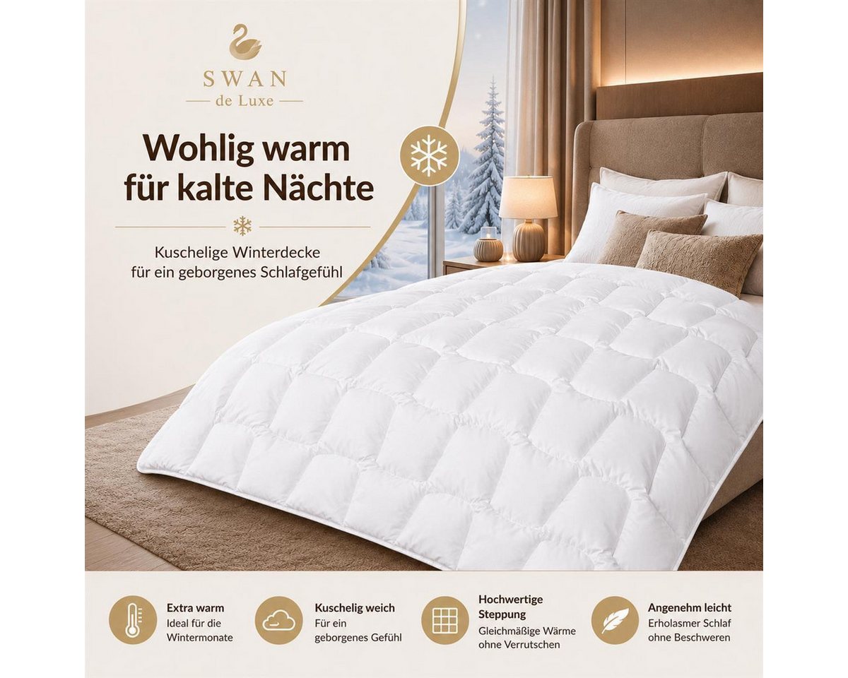 SEI Design Microfaserbettdecke SWAN de Luxe Winterbettdecke Bettdecke Decke Baumwolldecke vegan, Füllung: 100% Polyester, Bezug: 100% Baumwolle, Vegane Alternat – Bild 3 von 5