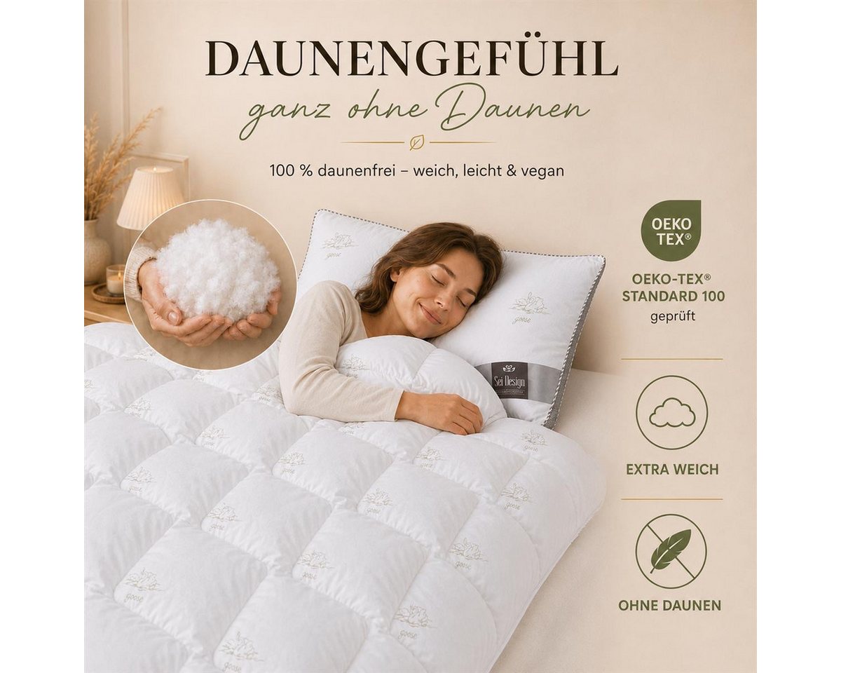 SEI Design Microfaserbettdecke SWAN Winter SET 6-tlg 2x Decken135x200 + 2x 3D Kissen 80x80 + 2x 40x80, Füllung: Mikrofaser daunenähnliches Gefühl, Bezug: 100% P – Bild 3 von 5