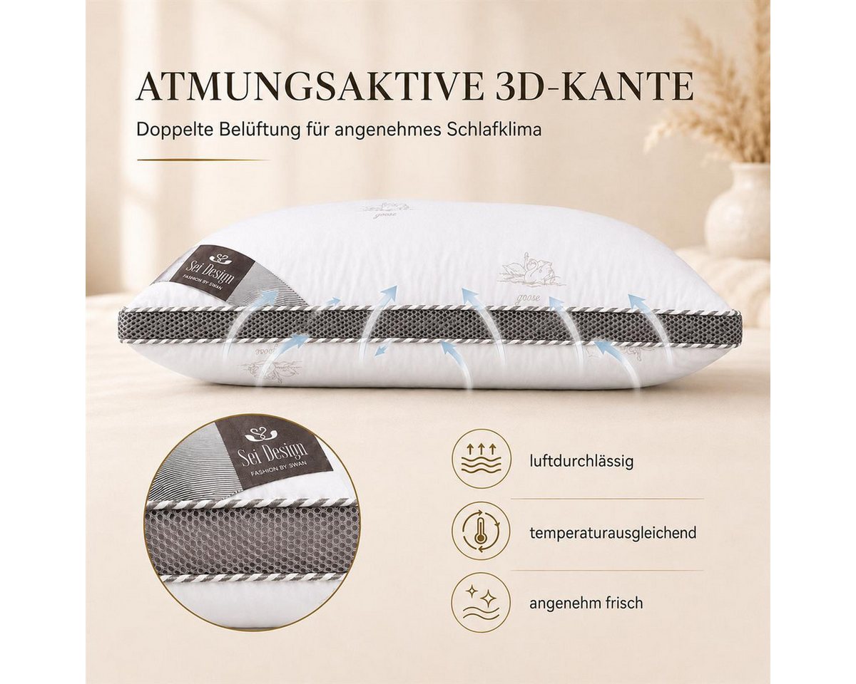 SEI Design Microfaserbettdecke SWAN Winter SET 6-tlg 2x Decken135x200 + 2x 3D Kissen 80x80 + 2x 40x80, Füllung: Mikrofaser daunenähnliches Gefühl, Bezug: 100% P – Bild 5 von 5