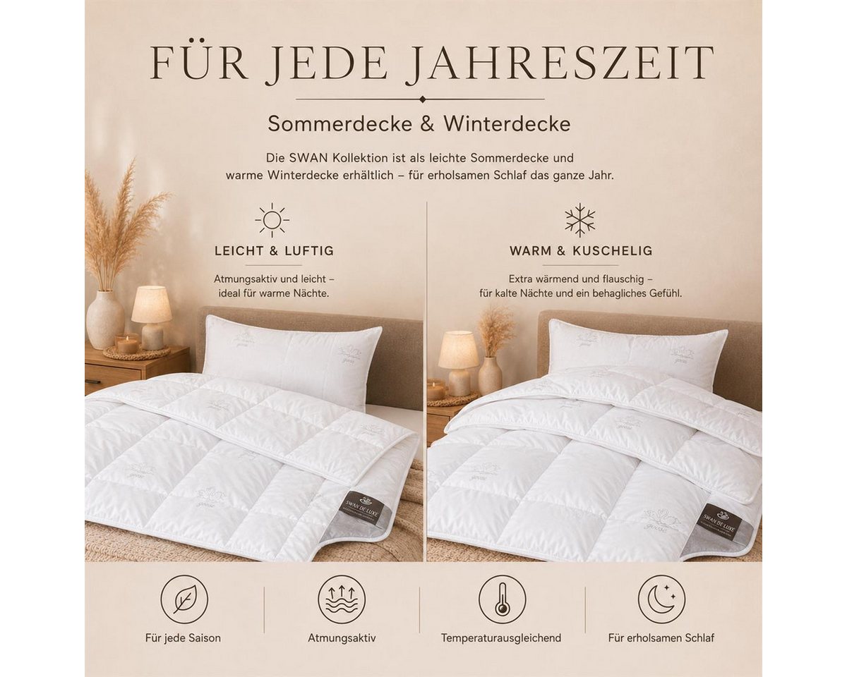 SEI Design Microfaserbettdecke Winter Bettdecke SWAN - warme Decke weich wie Daunen, Füllung: 100% Mikrofaser, Bezug: 100% Mikrofaser, ein Gefühl wie Daunen – Bild 3 von 5