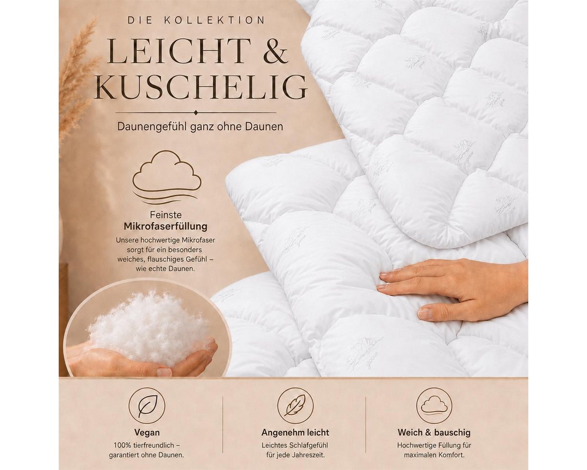 SEI Design Microfaserbettdecke Winter Bettdecke SWAN - warme Decke weich wie Daunen, Füllung: 100% Mikrofaser, Bezug: 100% Mikrofaser, ein Gefühl wie Daunen – Bild 4 von 5
