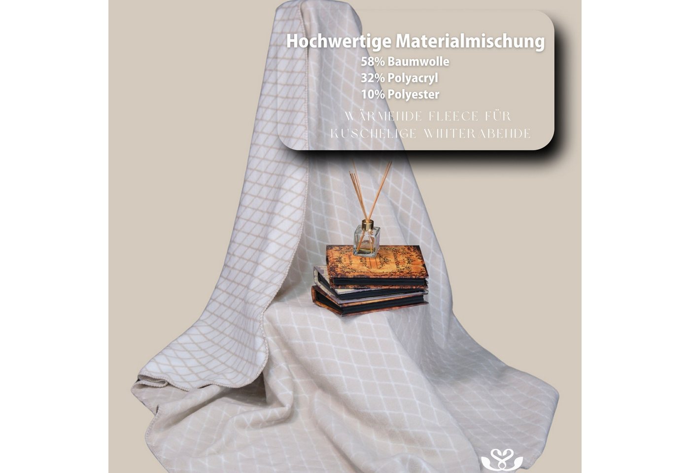 Plaid Kuscheldecke Kassandra 150x200, 58% Baumwolle, SEI Design, Plaid Kuscheldecke – Bild 5 von 5