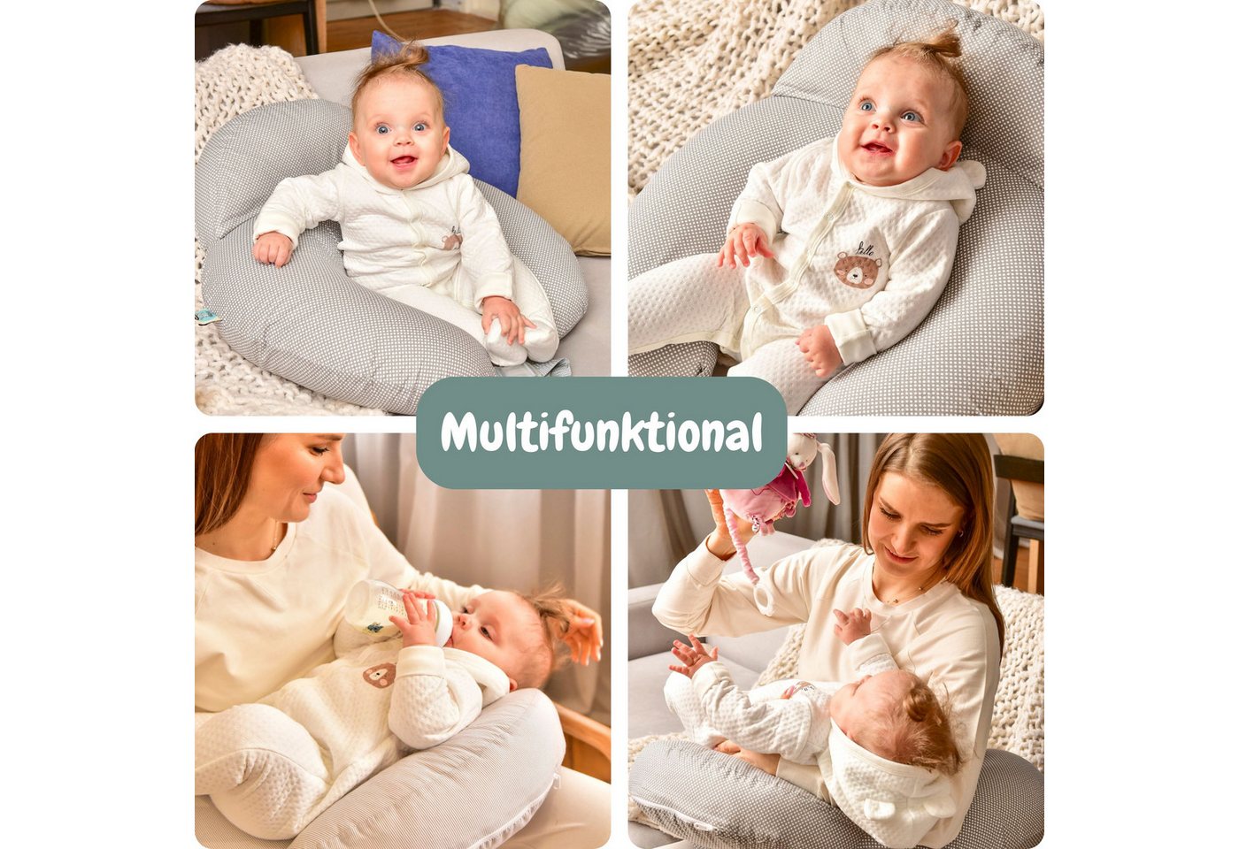 SEI Design Stillkissen Stillkissen mit verstellbarem Hüftgurt, entlastet Schultern und Nacken, zusätzliches Kissen als Barriere – Bild 2 von 5