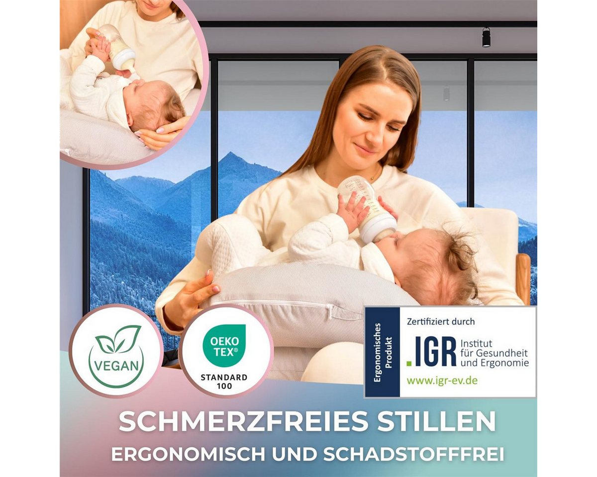 SEI Design Stillkissen Stillkissen mit verstellbarem Hüftgurt, entlastet Schultern und Nacken, mit Sicherheitsgurt, zusätzliches Kissen als Barriere – Bild 4 von 5