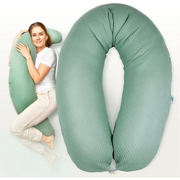 SEI Design Stillkissen Seitenschläferkissen Babynestchen Kuschelnest Schwangerschaftskissen, Schwangerschaftskissen mit Bezug, 1-tlg., Schwangerschaftskissen mi