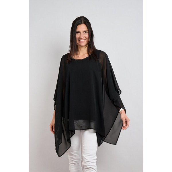 Seidel Moden Blusenponcho Überschnittene Bluse im Poncho-Stil - MADE IN GERMANY