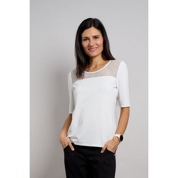 Seidel Moden Rundhalsshirt mit transparenten Lochmuster vorne - MADE IN GERMANY