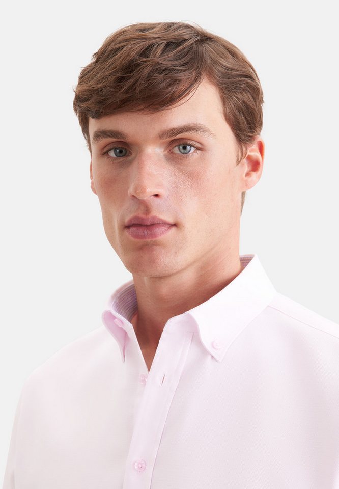 seidensticker Businesshemd Schwarze Rose Shaped 1/2 Button-Down-Kragen Struktur – Bild 3 von 5