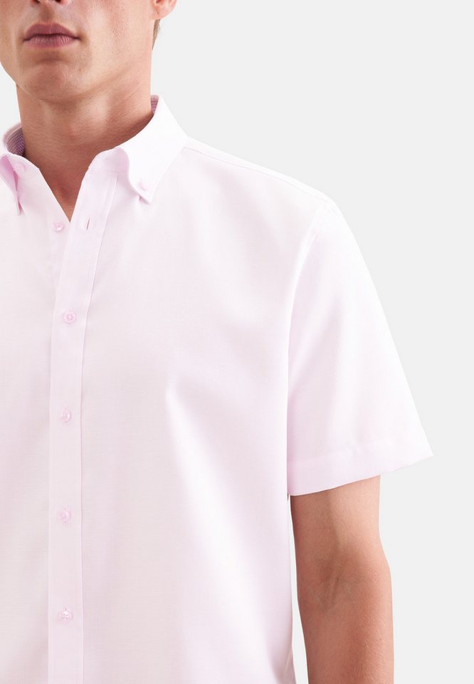 seidensticker Businesshemd Schwarze Rose Shaped 1/2 Button-Down-Kragen Struktur – Bild 4 von 5
