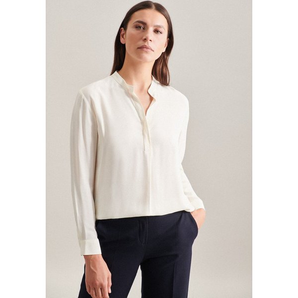 seidensticker Klassische Bluse 1/1 V-Neck Uni