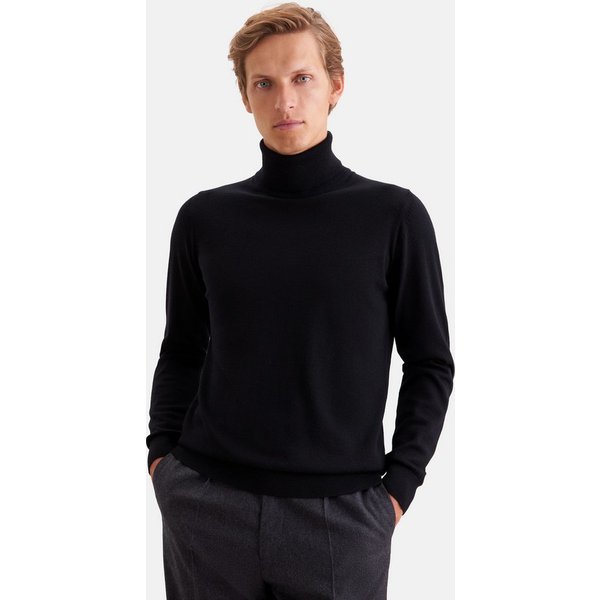 seidensticker Strickpullover Schwarze Rose 1/1 Rollkragen Uni