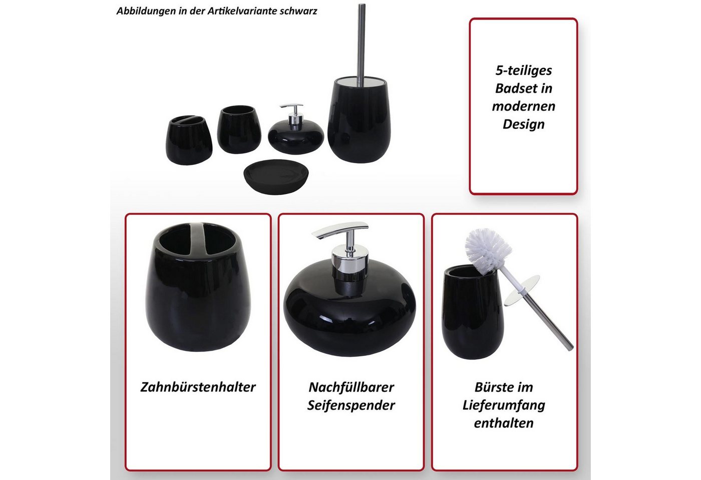 MCW Seifenspender MCW-C72, (Set, 5-tlg), 5-teiliges Set, wechselbarer Bürstenkopf, austauschbarer Seifenspender – Bild 4 von 5