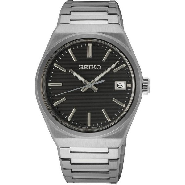 Seiko Quarzuhr SUR557P1, Armbanduhr, Herrenuhr, Damenuhr, Datum, Saphirglas, Edelstahlarmband