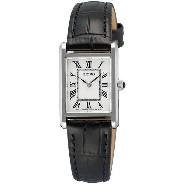 Seiko Quarzuhr SWR107P1, Armbanduhr, Damenuhr, Lederarmband, analog, Saphirglas