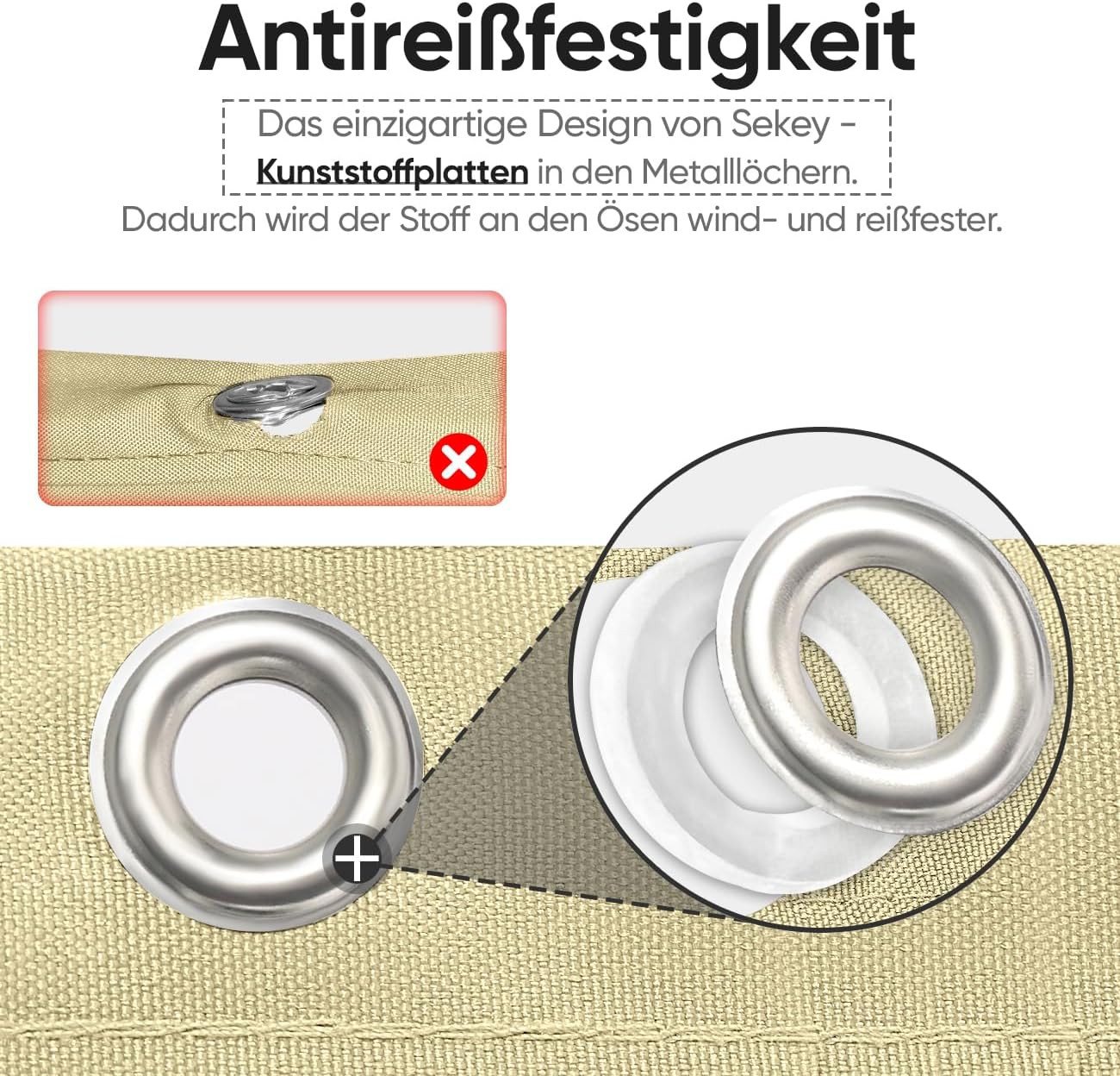Sekey Balkonsichtschutz Polyester Balkonbespannungen Sichtschutz Garten Zaun Windschutz H: 75cm, 90 cm, 120cm / B: 300 cm, 400cm, 500 cm, 600cm – Bild 4 von 5