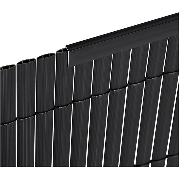 Sekey Balkonsichtschutz PVC Abschlussleiste Abdeckprofil für Sichtschutzmatten, 5 x 1 m Länge Sichere Befestigung und Kantenverstärkung der PVC Sichtschutzmatte