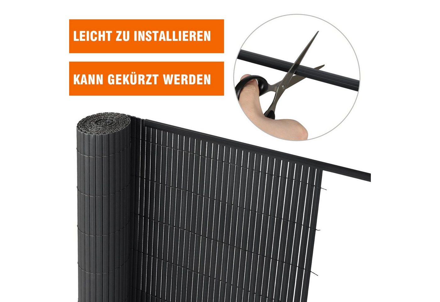 Sekey Balkonsichtschutz PVC Abschlussleiste Abdeckprofil für Sichtschutzmatten, 5 x 1 m Länge Sichere Befestigung und Kantenverstärkung der PVC Sichtschutzmatte – Bild 5 von 5