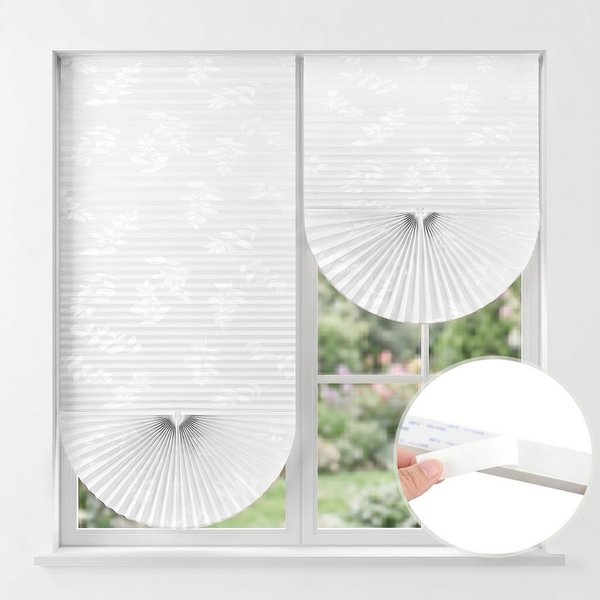 Sekey Plissee 2pcs ohne Bohren zum Kleben Rollo Dachfensterplissee Klebefix Plissee, blickdicht, Klebefix Plissee, 2er-Set, Innovative Klebemontage, Individuell