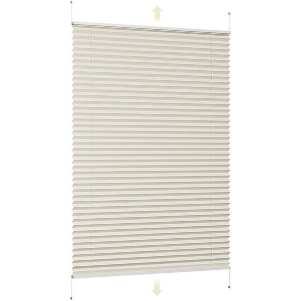 Sekey Plissee Sonnenschutzrollo ohne Bohren Verspannt Blickdicht Lichtschutz, blickdicht, Klemmfix, Verspannt Jalousie Rollos für Fenster / Tür