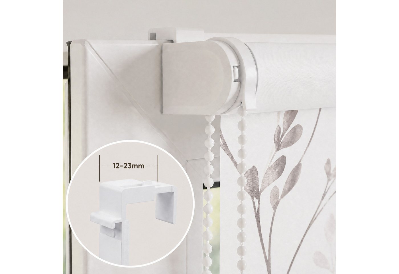 Rollo Seitenzugrollo mit Muster Verdunklungsrollo Klemmfix ohne Bohren, Sekey, Klemmfix, Klemmfix, 4 Designs, stufenlos verstellbar, lichtdurchlässig oder verdu – Bild 5 von 5
