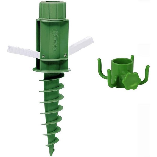 Sekey Schirmhalter Sonnenschirmhalter Bodendübel Einschraubhülse mit Aufhängehaken, für Stöcke bis Ø 32 mm