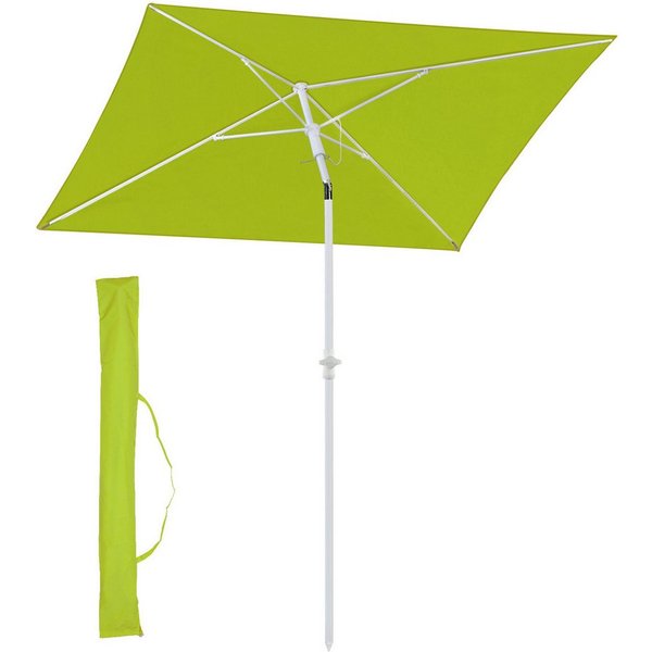 Sekey Sonnenschirm Rechteckig Höhenverstellbar Balkonschirm Knickbar, mit Schutzhülle, LxB: 180,00x125,00 cm, Sonnenschutz UPF50+, Kippbar, Höhenverstellbar Son