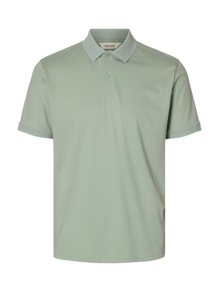 Selected Poloshirt SLHFAVE BUTTON SS POLO NOOS Baumwollmischung, regular fit – Bild 4 von 5