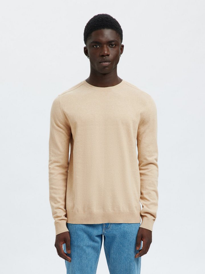 Selected Rundhalspullover SLHBERG CREW NECK NOOS Baumwolle, regular fit – Bild 4 von 5