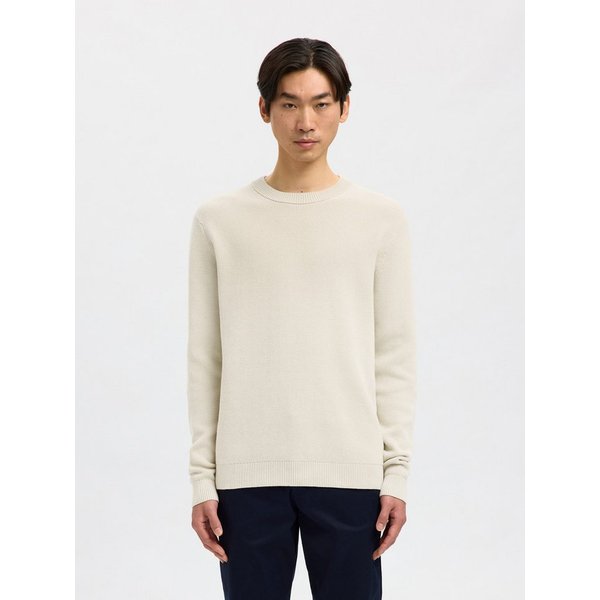 Selected Rundhalspullover SLHDANE LS KNIT STRUCTURE CREW NECK NOOS Baumwolle, regular fit