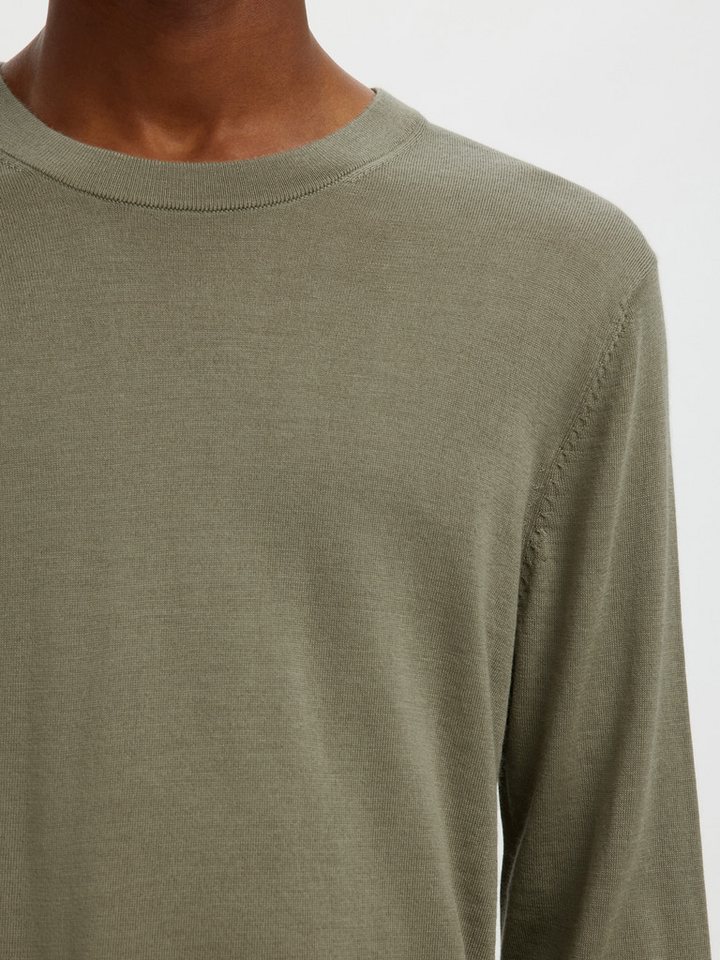 Selected Rundhalspullover SLHTRAY LS KNIT MERINO CREW NECK NOOS Wolle, regular fit – Bild 2 von 5