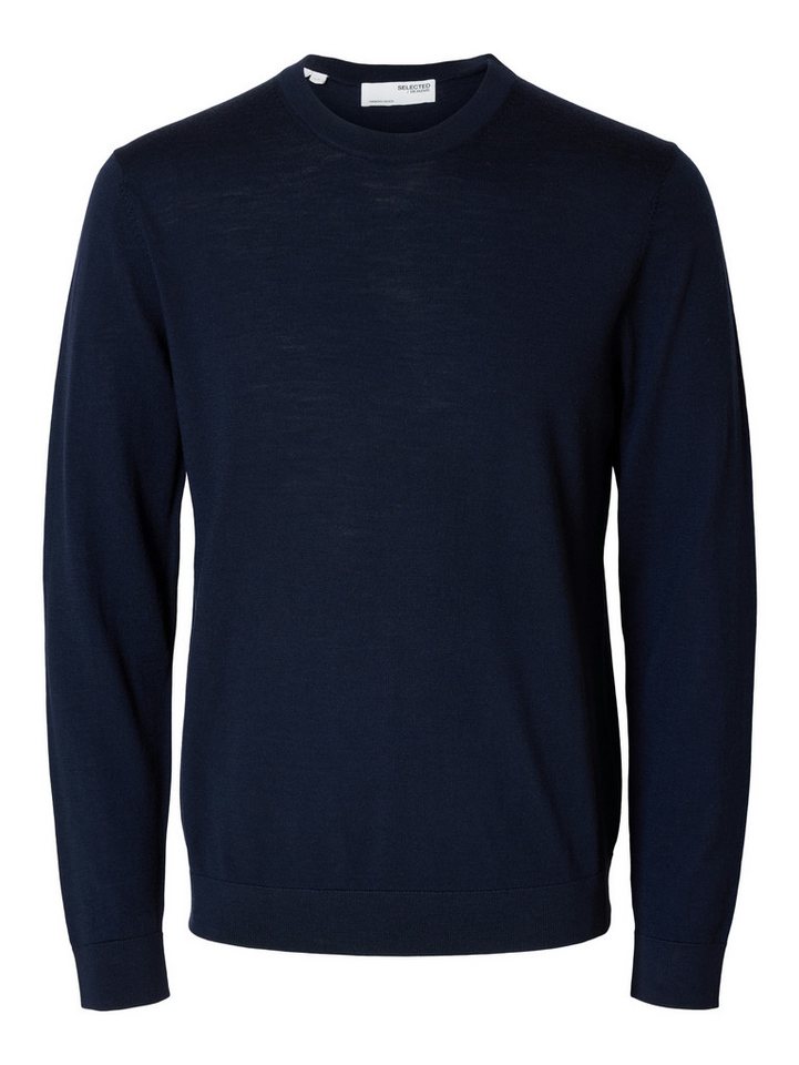 Selected Rundhalspullover SLHTRAY LS KNIT MERINO CREW NECK NOOS Wolle, regular fit – Bild 4 von 5
