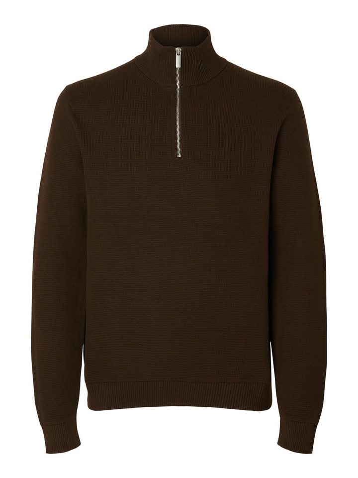 Selected Troyer SLHDANE LS KNIT STRUCTURE HALF ZIP NOOS Baumwolle, regular fit – Bild 4 von 5
