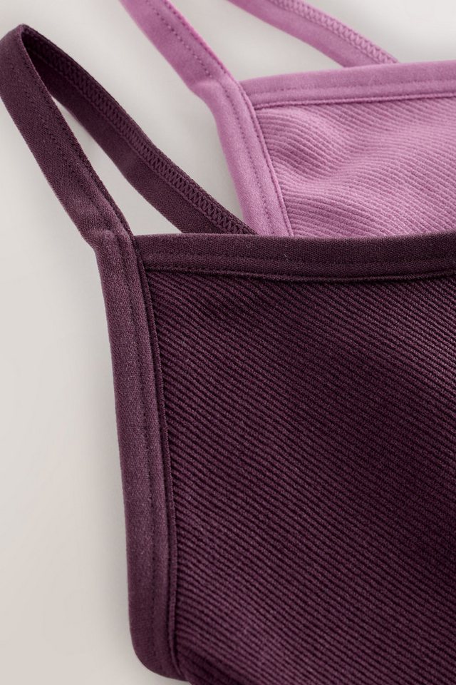 self Bralette-BH Längere, nahtfreie und gerippte Bustiers, 2er-Pack (2-tlg) – Bild 5 von 5