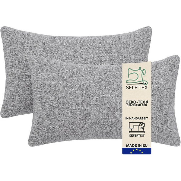 Selfitex Dekokissen 2er Set, 30x50/40x40/40x60/50x50 inkl. Füllkissen, Farben zur Auswahl, robuster Polsterstoffbezug mit weichen Füllkissen