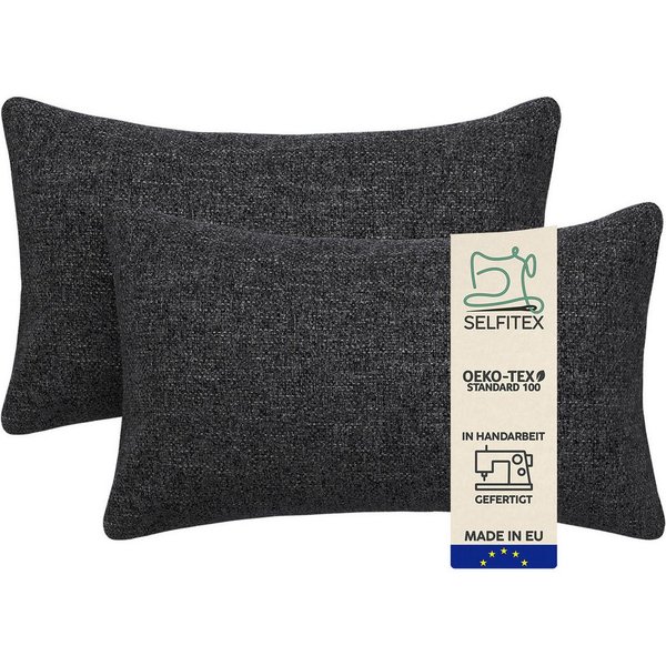 Selfitex Dekokissen 2er Set, 30x50/40x40/40x60/50x50 inkl. Füllkissen, Farben zur Auswahl, robuster Polsterstoffbezug mit weichen Füllkissen