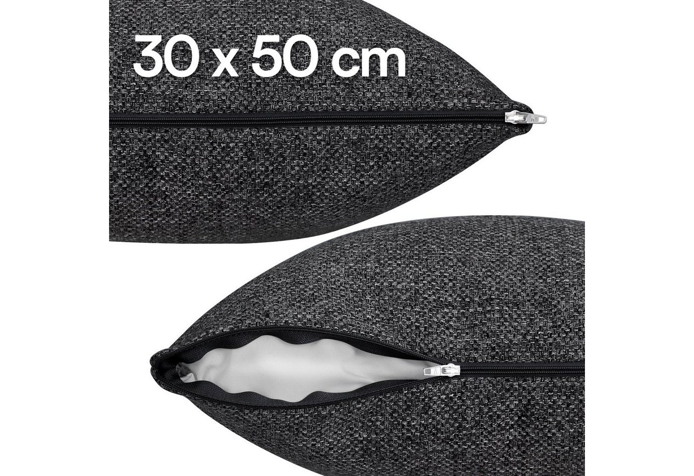 Selfitex Dekokissen 2er Set, 30x50/40x40/40x60/50x50 inkl. Füllkissen, Farben zur Auswahl, robuster Polsterstoffbezug mit weichen Füllkissen – Bild 5 von 5