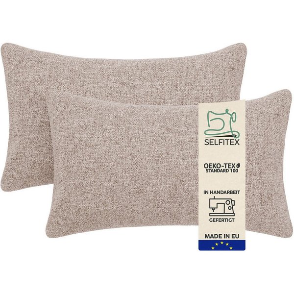 Selfitex Dekokissen 2er Set, 30x50/40x40/40x60/50x50 inkl. Füllkissen, Farben zur Auswahl, robuster Polsterstoffbezug mit weichen Füllkissen