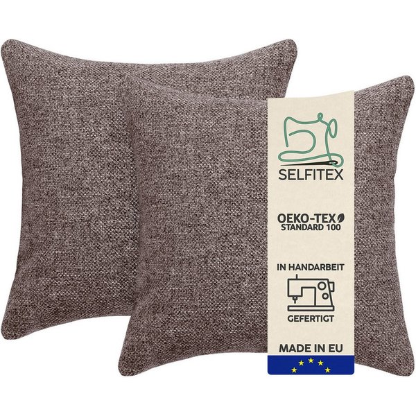 Selfitex Dekokissen 2er Set, 30x50/40x40/40x60/50x50 inkl. Füllkissen, Farben zur Auswahl, robuster Polsterstoffbezug mit weichen Füllkissen